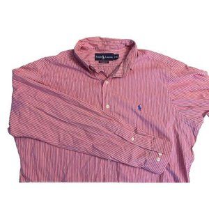 RALPH LAUREN BLACK LABEL STRIPED BUTTON-UP MEN'S‎ SIZE 16/L LONG SLEEVE